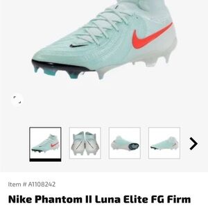 Nike Phantom II Elite FG Soccer Cleats - Light Blue and Red
